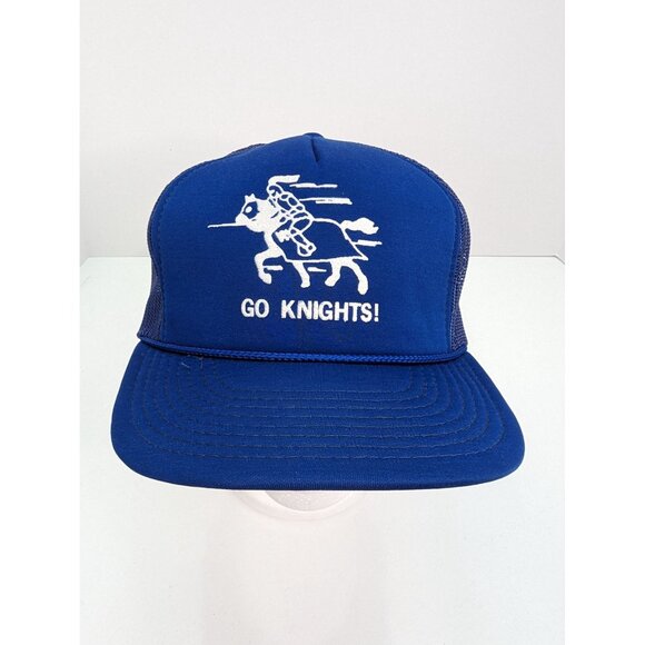 Go Knights ! Graphic Logo Men Blue Wide Brim Mesh Back Adj Snapback Cap Hat - Picture 1 of 8